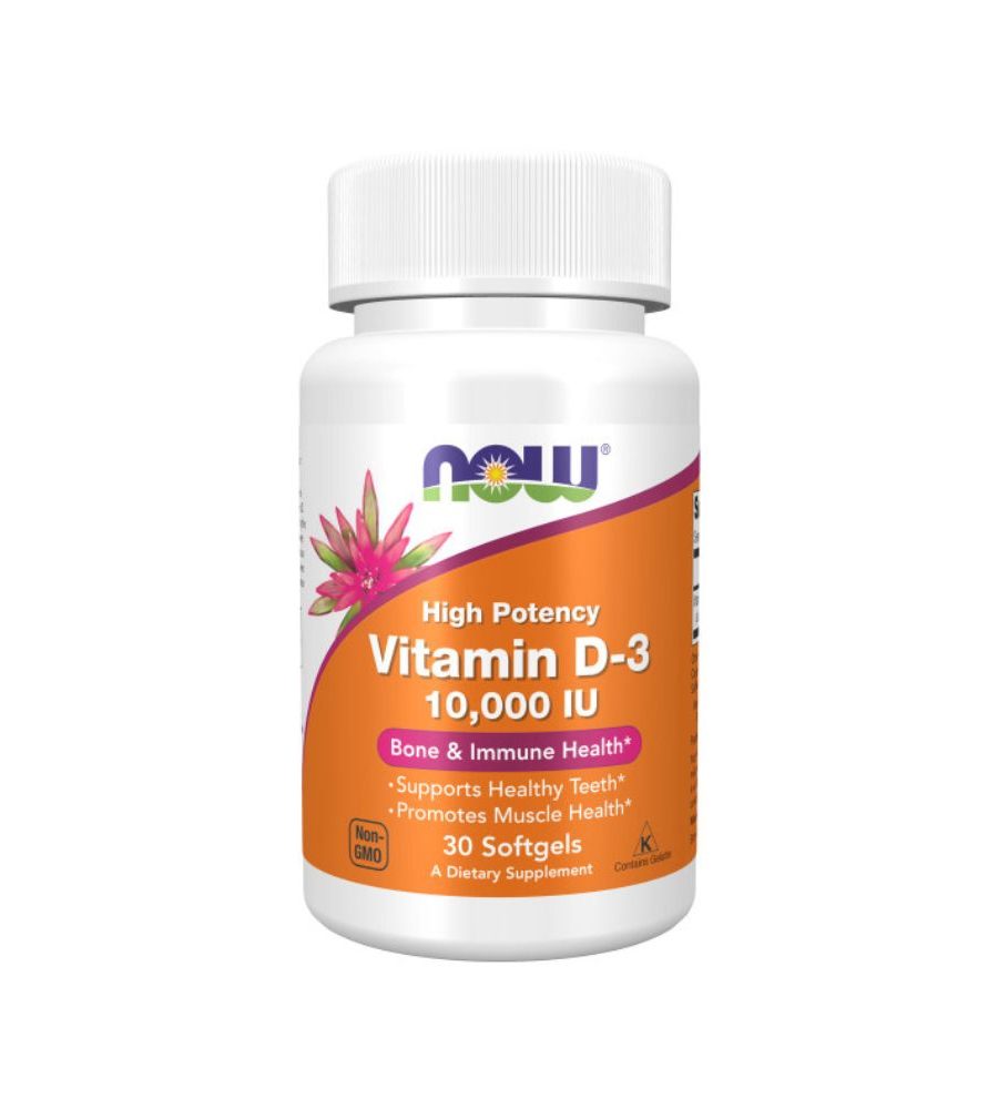 Vitamina D-3 10,000 IU 30 cápsulas blandas